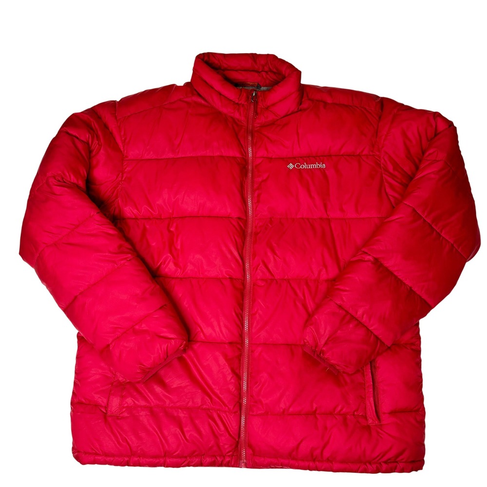 COLUMBIA Puffer Jacket Mens XL Red Winter Coat Full Zip Thermal Coil Gorpcore